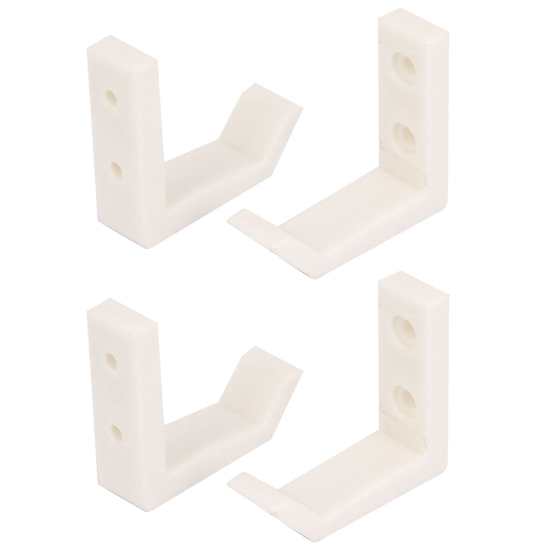 uxcell Uxcell White Plastic Wall Door Mount Clothes Coat Belt Bag Hanging Hook Hanger 4pcs