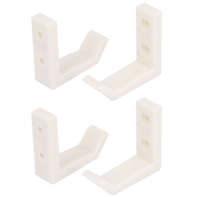 Harfington Uxcell White Plastic Wall Door Mount Clothes Coat Belt Bag Hanging Hook Hanger 4pcs
