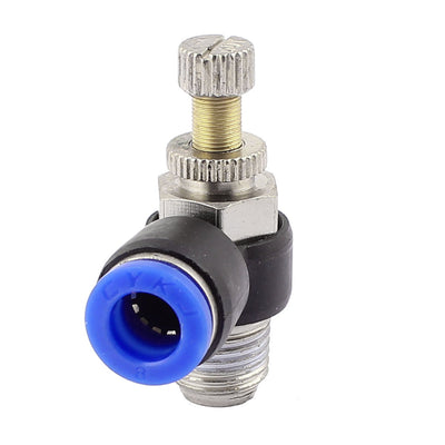 Harfington 8mm to 1/4BSP Male Thread Push in Coupler Fitting Pneumatic Speed Controller