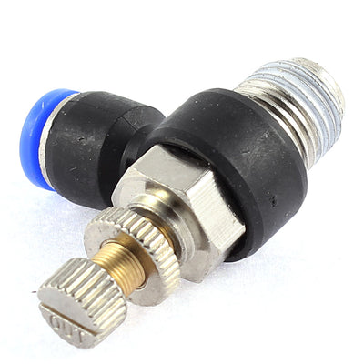 Harfington 6mm to 1/4BSP Male Thread Push in Coupler Fitting Pneumatic Speed Controller
