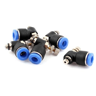 Harfington 5pcs 6mm to M5 Male Thread Push in Connect Fitting Pneumatic Speed Controller