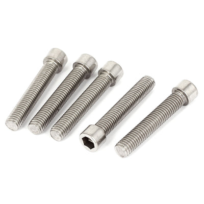 Harfington M10×55mm 304 Stainless Steel Hex Socket Head Cap Screws Bolts DIN 912 5pcs