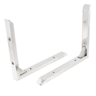 Harfington Stainless Steel Corner Brace Joint Right Angle Bracket Silver Tone 25cm x 20cm 2Pcs