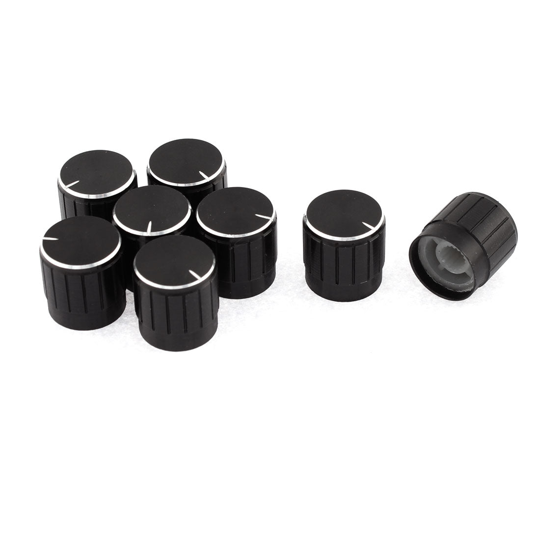 Harfington Nonslip Lamp Dimmer Control Rotary Knob Cap Black 5mm Hole Dia 8Pcs