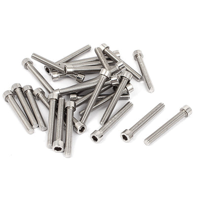 Harfington 30pcs 50mm Long M6x45mm Stainless Steel Socket Cap Screws Hex Head Bolts DIN912