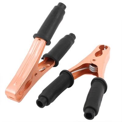 uxcell Uxcell 2pcs Copper Plated Insulated Battery Clips Alligator Clamps 300A