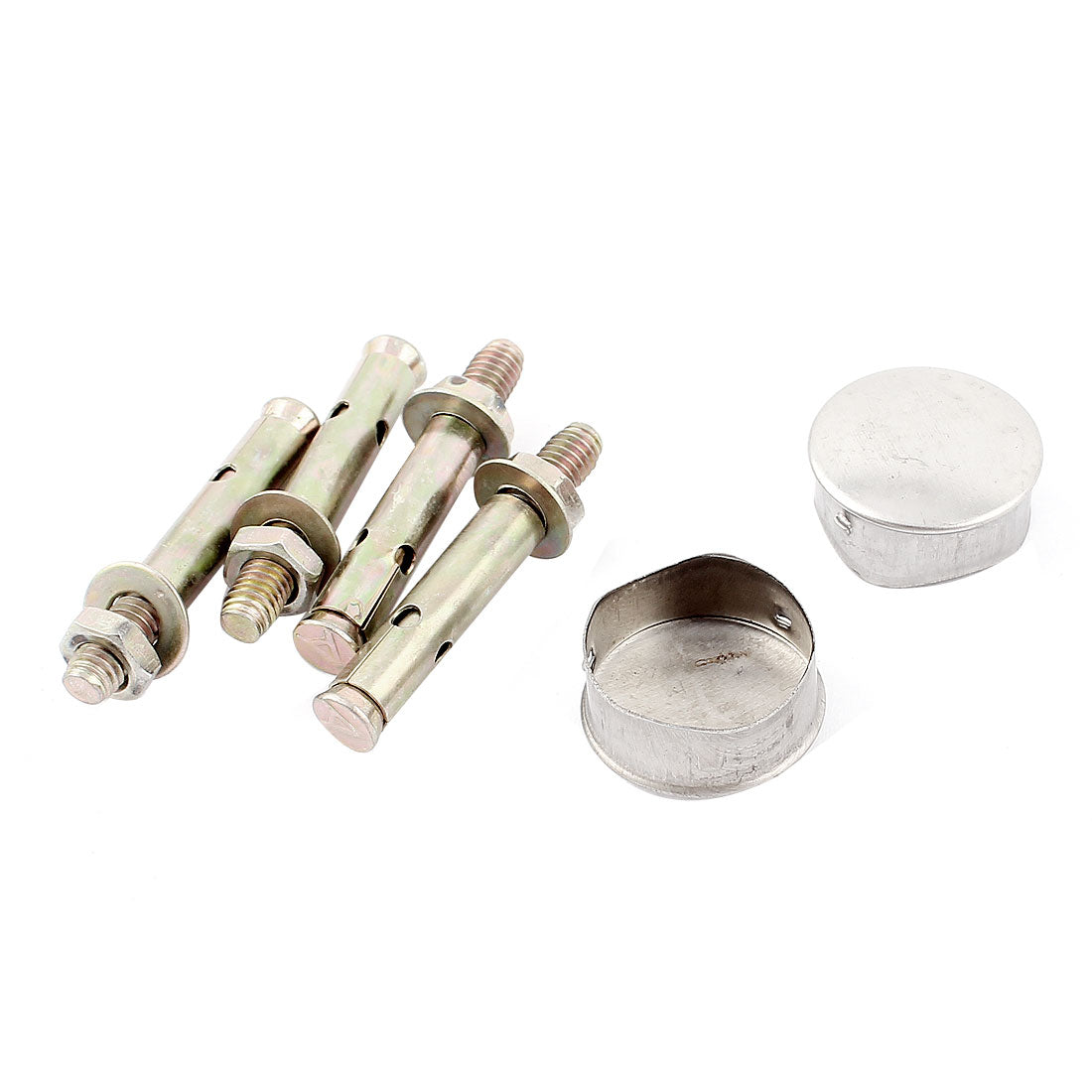 Harfington 2pcs 145mm High Celling Wall Mounted Clothes Lever Bracket Support Socket for 25mm Dia Rod