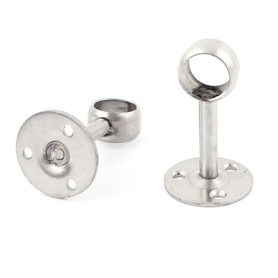 Harfington 2pcs Cabinet Wardrobe Clothes Towel Hanging Rod Rail Centre Support Bracket Socket for 20mm Dia Tube