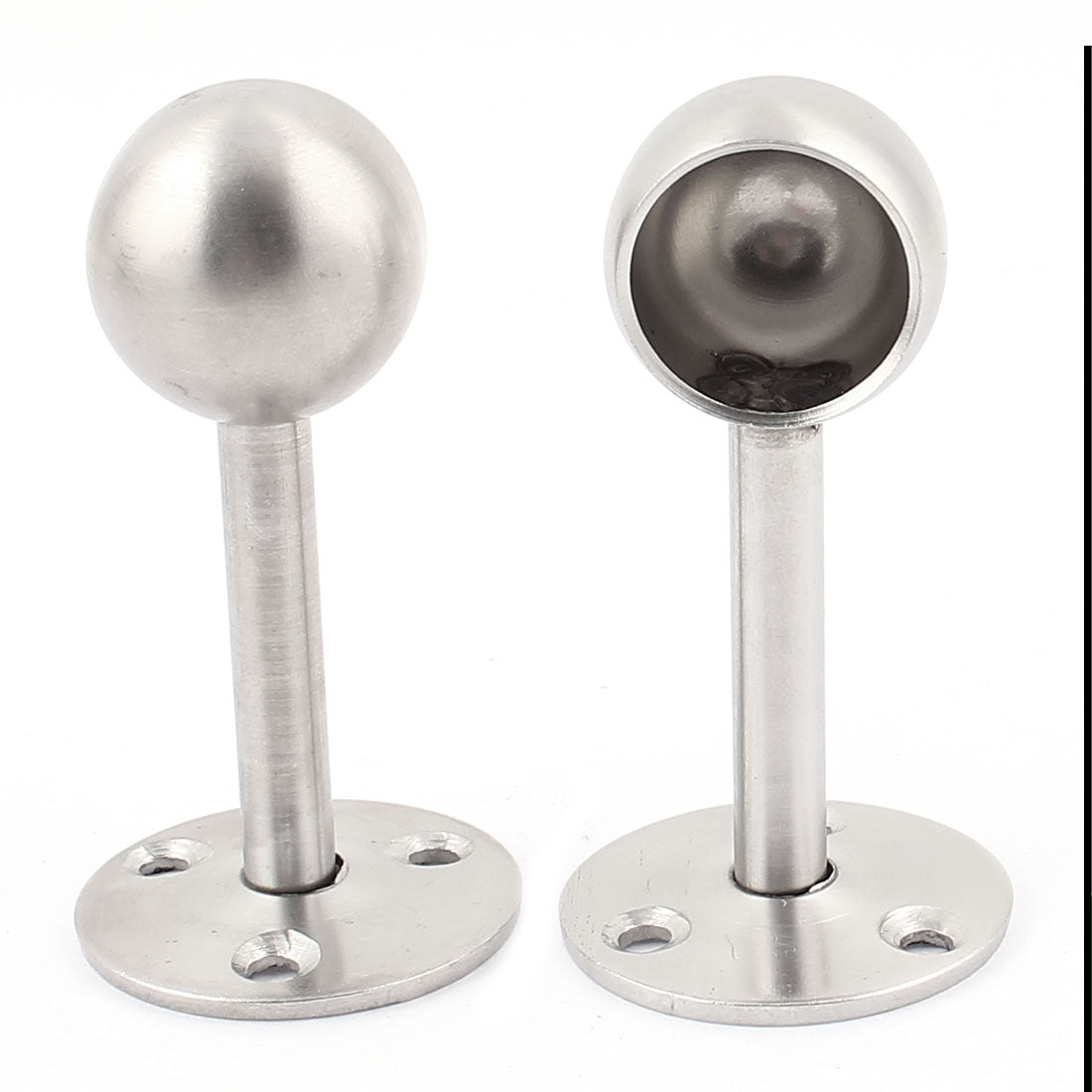 Harfington 2Pcs Cabinet Wardrobe Clothes Towel Hanging Rod Rail End Support Bracket Flange Socket for 22mm Dia Tube