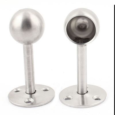 Harfington 2Pcs Cabinet Wardrobe Clothes Towel Hanging Rod Rail End Support Bracket Flange Socket for 22mm Dia Tube