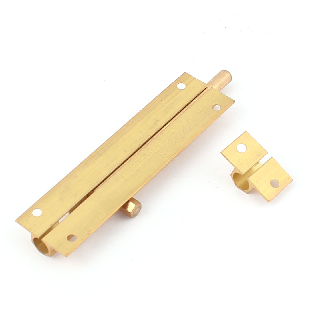 Harfington 4" Long Brass Door Security Latch Sliding Lock Barrel Bolt Gold Tone