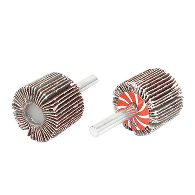 Harfington 2PCS 6mm Dia Mounted Shank 30mm Flap Wheel Disc Grinding Polishing Tool