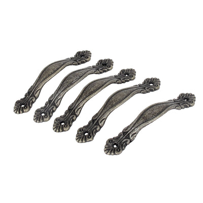 uxcell Uxcell 2mm Hole Dia Bronze Tone Arch Cabinet Drawer Pull Handle 5 PCS w Screws