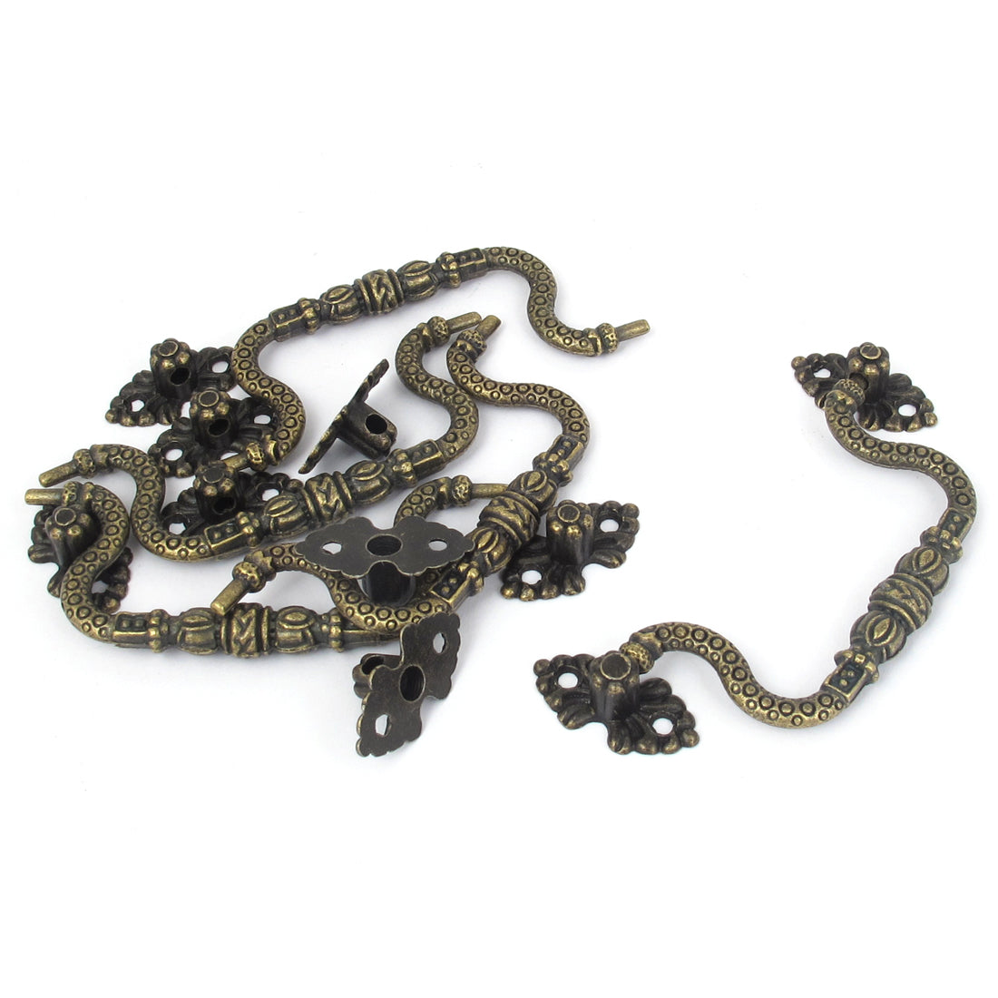 uxcell Uxcell Retro Style Bronze Tone Drawer Dresser Cabinet Pull Handle 83mm Long 5pcs