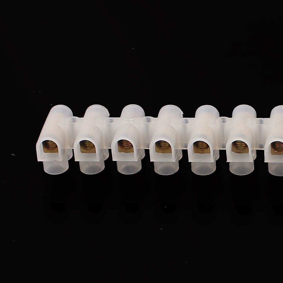 Harfington 12P Double Row Covered Barrier Screw Terminal Block Strip White