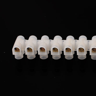 Harfington 12P Double Row Covered Barrier Screw Terminal Block Strip White