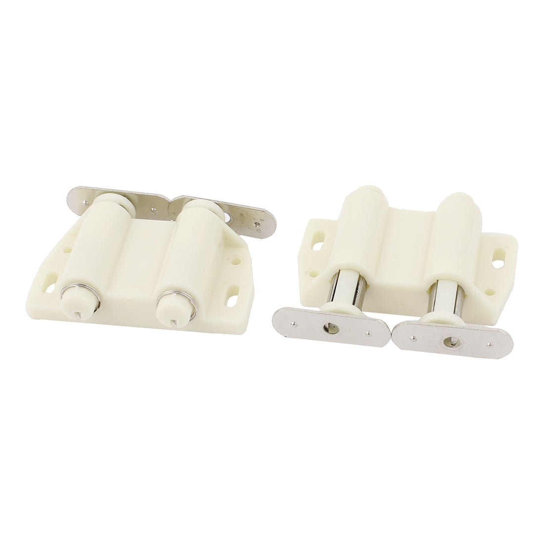 Harfington Cabinet Door Push Press Open Double Magnet Catch Latch Beige 2pcs