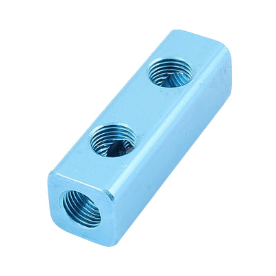 Harfington Air Compressor 1/4BSP Thread 2 Way Hose Pipe Inline Manifold Block Splitter Blue