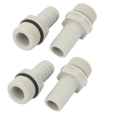 uxcell Uxcell 1/2BSP Male Thread 14mm Inner Dia Plastic Hose Barb Coupler Connector 4pcs