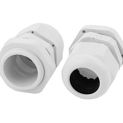 Harfington M25×1.5 Waterproof Adjustable Cables Gland Connector White 4pcs