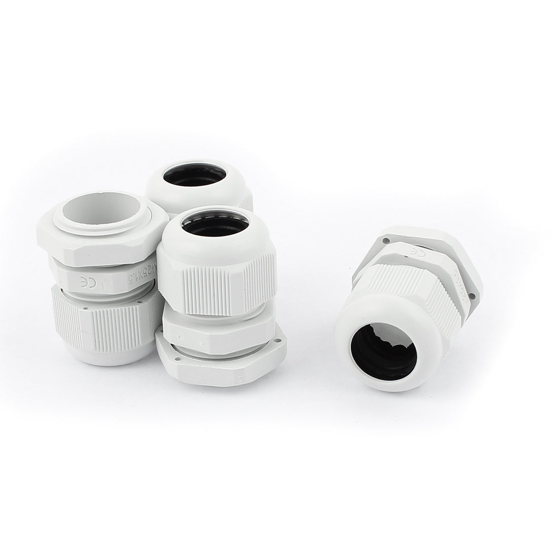 Harfington M25×1.5 Waterproof Adjustable Cables Gland Connector White 4pcs