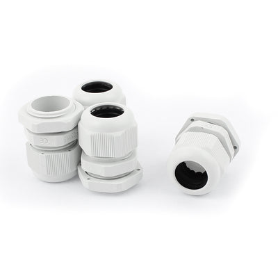 Harfington M25×1.5 Waterproof Adjustable Cables Gland Connector White 4pcs