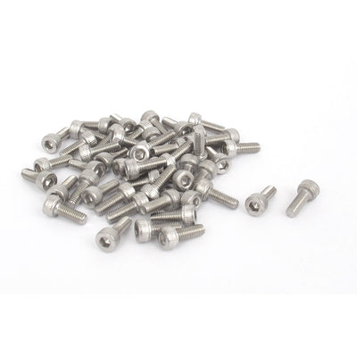 Harfington M3x8mm Thread 304 Stainless Steel Hex Key Bolt Socket Head Cap Screws 50pcs