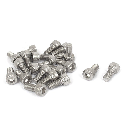 Harfington M6x12mm Thread 304 Stainless Steel Hex Key Bolt Socket Head Cap Screws 20pcs