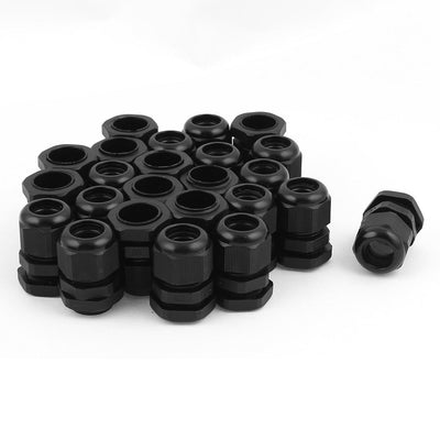 Harfington 24pcs M22 10-14mm Waterproof Cord Grip Cable Gland Locknut Black