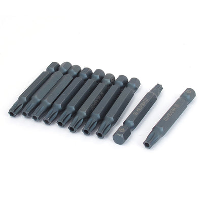 Harfington Hex Shank 5mm Dia T27 Type Tip Security Torx Screw Driver Screwdriver Bits 50mm Length 10 Pcs