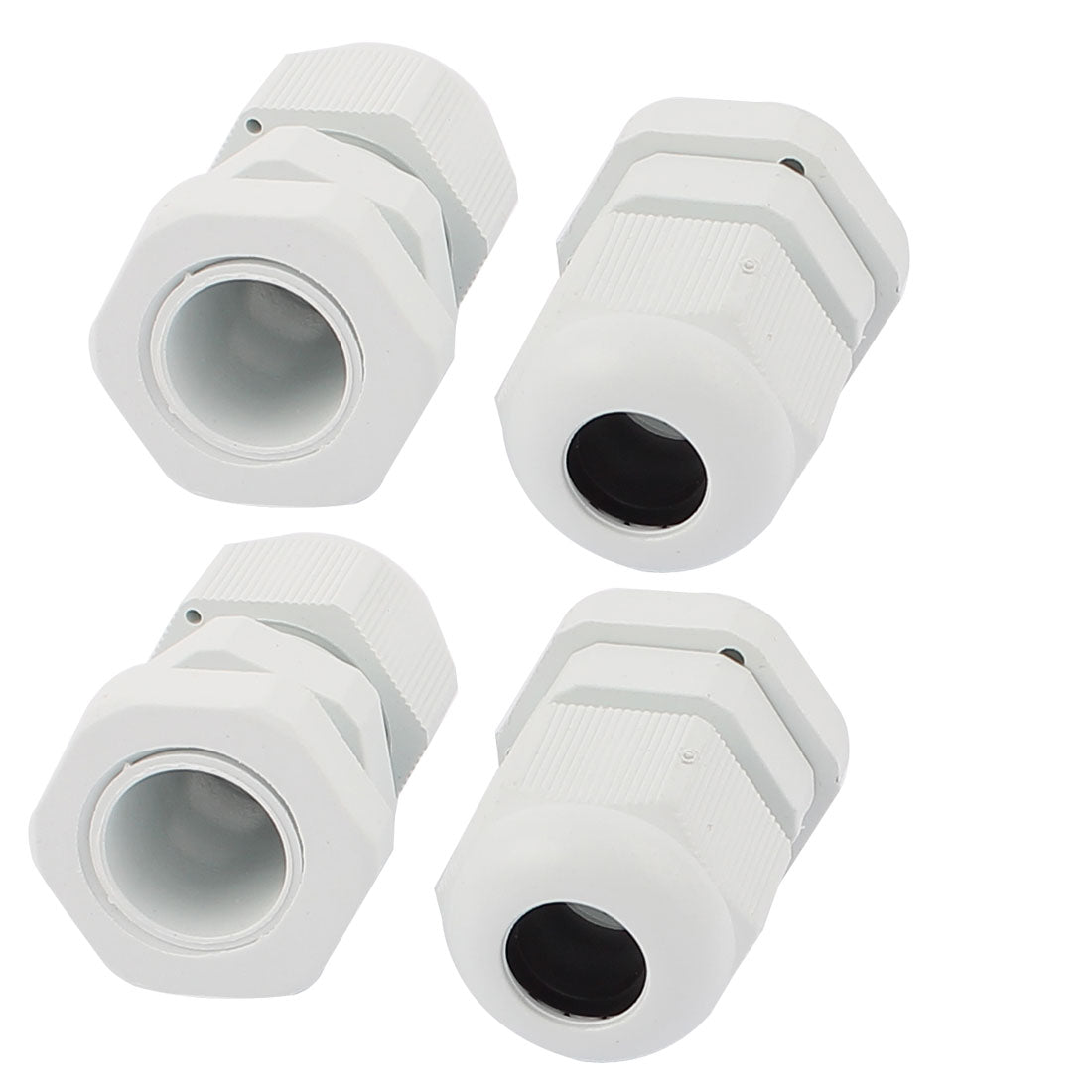 Harfington 4pcs PG9 4-8mm Adjustable Waterproof Fixing Connector Cables Gland White