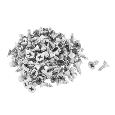 Harfington 3.5mmx9.5mm Phillips Flat Head Self Tapping Screws 100pcs