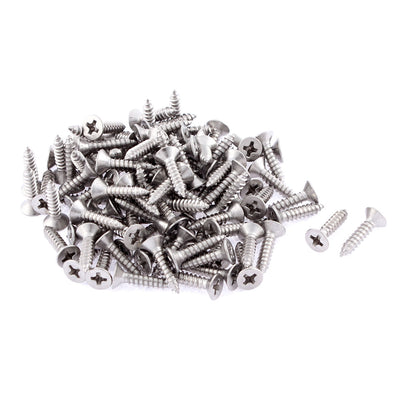 Harfington 3.5mmx16mm Phillips Flat Head Self Tapping Screws 100pcs