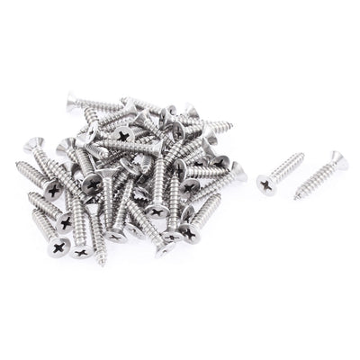 Harfington 4.8mmx25mm Phillips Flat Head Self Tapping Screws 50pcs