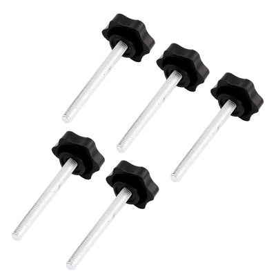 Harfington M8×70mm Male Thread 38mm Plastic Star Head Screw On Clamping Knob Grip 5pcs