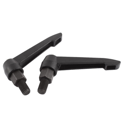 Harfington Machinery M12x40mm Male Thread Adjustable Clamping Handle Knob Black 2pcs