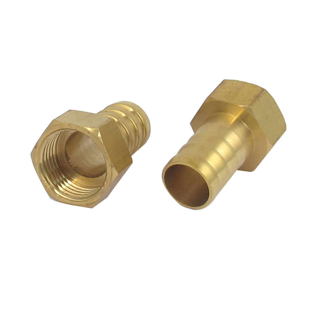 Harfington 1/2BSP Female Thread 16mm Dia Brass Hose Barb Coupler Connector 2pcs