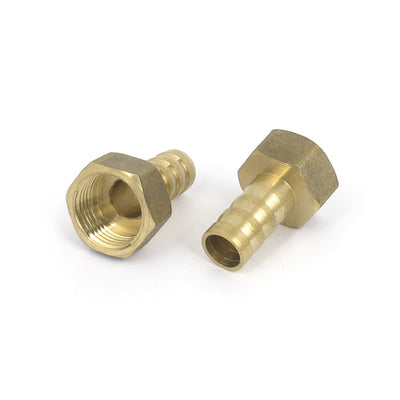 Harfington 3/8BSP Female Thread 10mm Tube Dia Brass Hose Barb Coupler Connector 4pcs