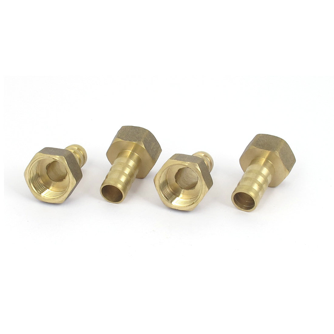 Harfington 3/8BSP Female Thread 10mm Tube Dia Brass Hose Barb Coupler Connector 4pcs
