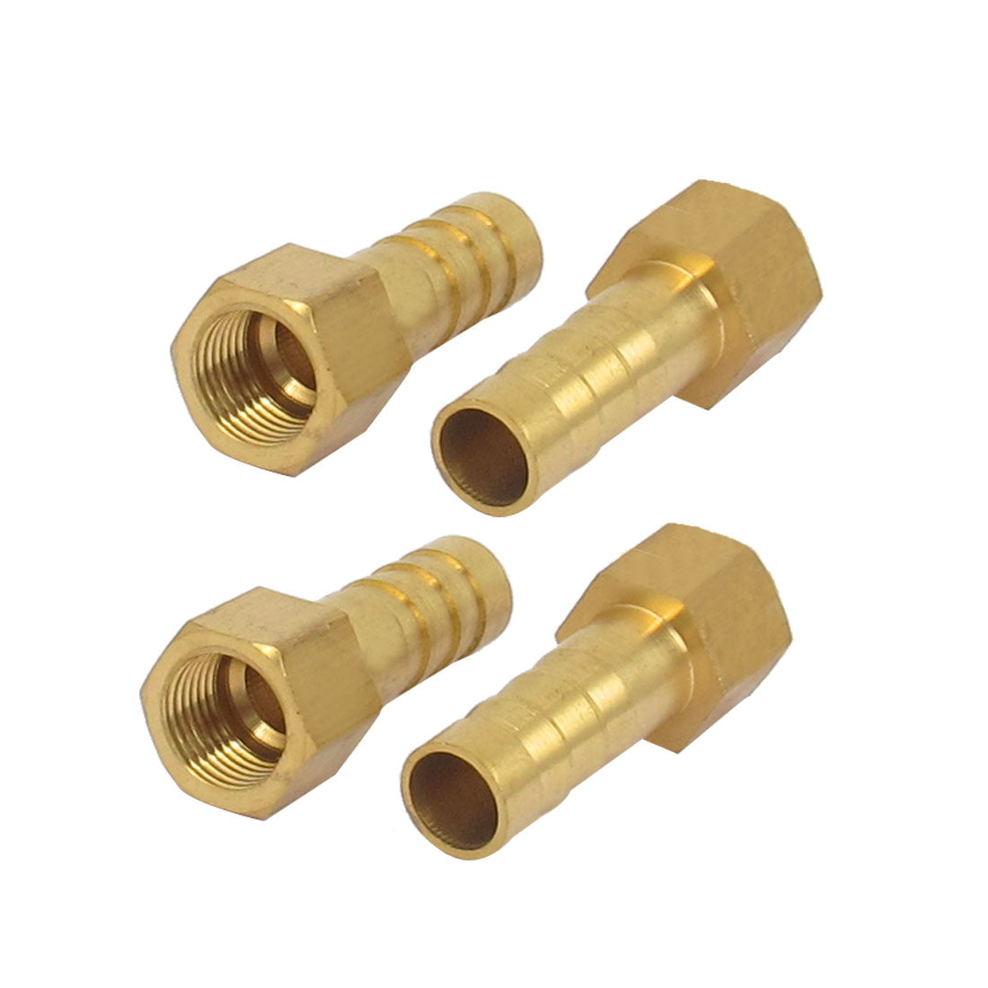 Harfington 1/8BSP Female Thread 8mm Dia Brass Hose Barb Coupler Connector 4pcs