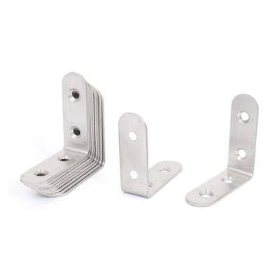 uxcell Uxcell 50mmx50mm L Shape Stainless Steel Shelf Corner Brace Repair Angle Bracket 10pcs
