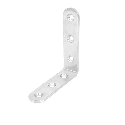 Harfington 80mmx80mm L Shape Stainless Steel Shelf Corner Brace Right Angle Bracket Support
