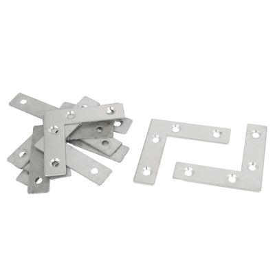 Harfington 60mmx60mm Flat L Shape Corner Brace Fixing Repair Plate Right Angle Bracket 10pcs