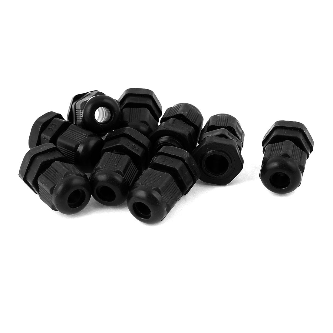 Harfington 9 Pcs PG7 Waterproof Black Nylon Adjustable Cable Glands Connector Fastener Protector for 4-7mm Wire