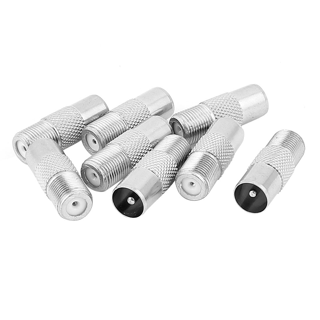 uxcell Uxcell 8 Pcs Galvanized Metal F Type Female to TV PAL Male F/M RF Coax Coaxial Connector Adapter