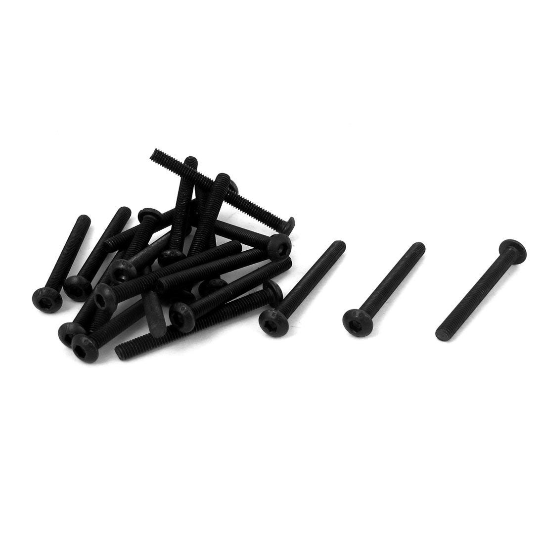 uxcell Uxcell M3 x 30mm Alloy Steel Hex Socket Button Head Machine Screws Black 20 Pcs