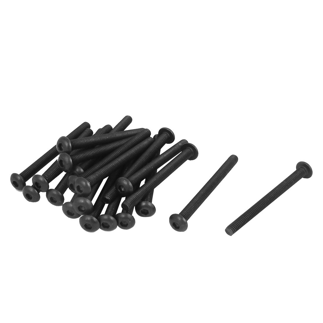 Harfington M4×45mm 0.7mm Pitch Alloy Steel Hex Bolt Socket Head Cap Screws Black 20pcs
