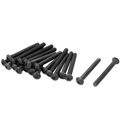 Harfington M5×50mm Alloy Steel Hex Socket Button Head Machine Screws Black 20pcs