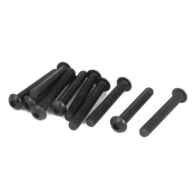 Harfington M8×55mm 1.25mm Pitch Alloy Steel Hex Bolt Socket Head Cap Screws Black 10pcs