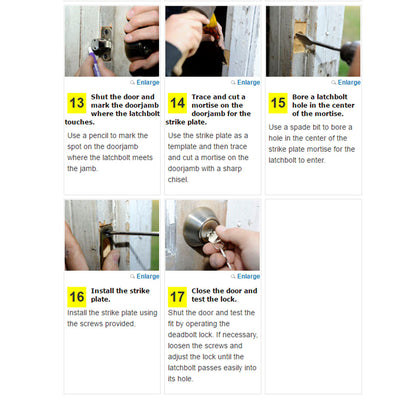 Harfington Cylinder Shape Single Deadbolt Security Door Keyed Locks knob Lockset